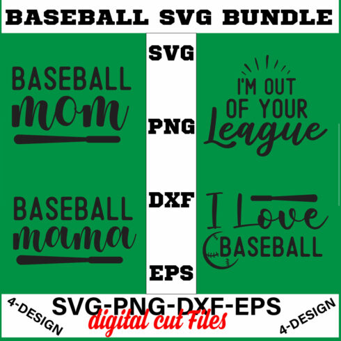 Baseball SVG T-shirt Design Bundle Volume-01 cover image.