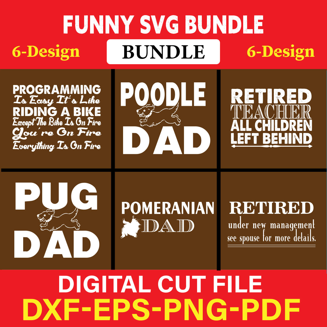 Funny SVG T-shirt Design Bundle Vol-05 cover image.