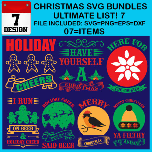 Free Ultimate List! 7 Christmas SVG Bundles cover image.