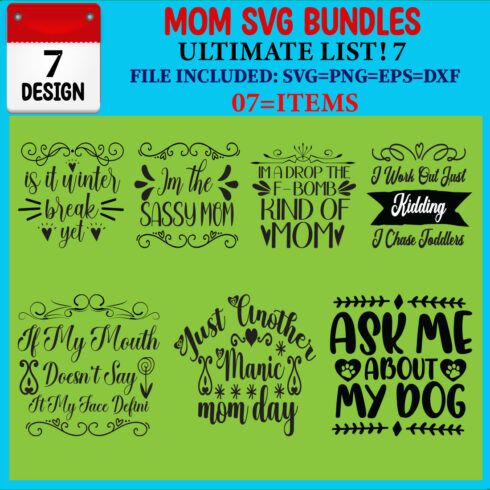 Mom SVG 07 T-shirt Design Bundle cover image.