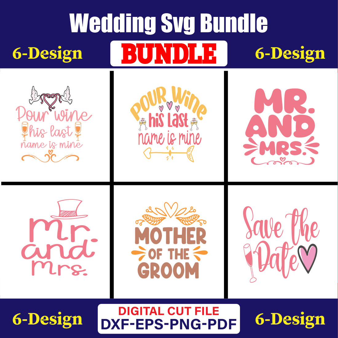 Wedding T-shirt Design Bundle Vol-40 cover image.