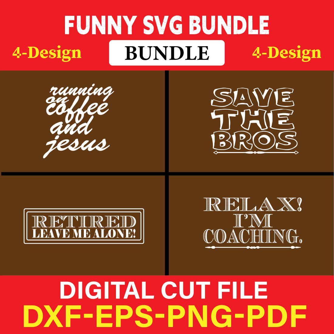 Funny SVG T-shirt Design Bundle Vol-51 cover image.