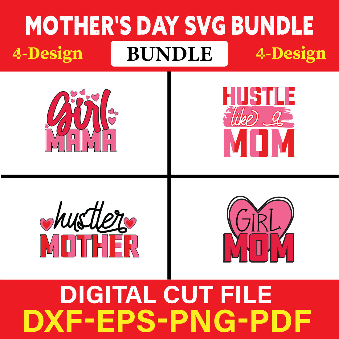 Mother's Day SVG T-shirt Design Bundle Vol-15 cover image.