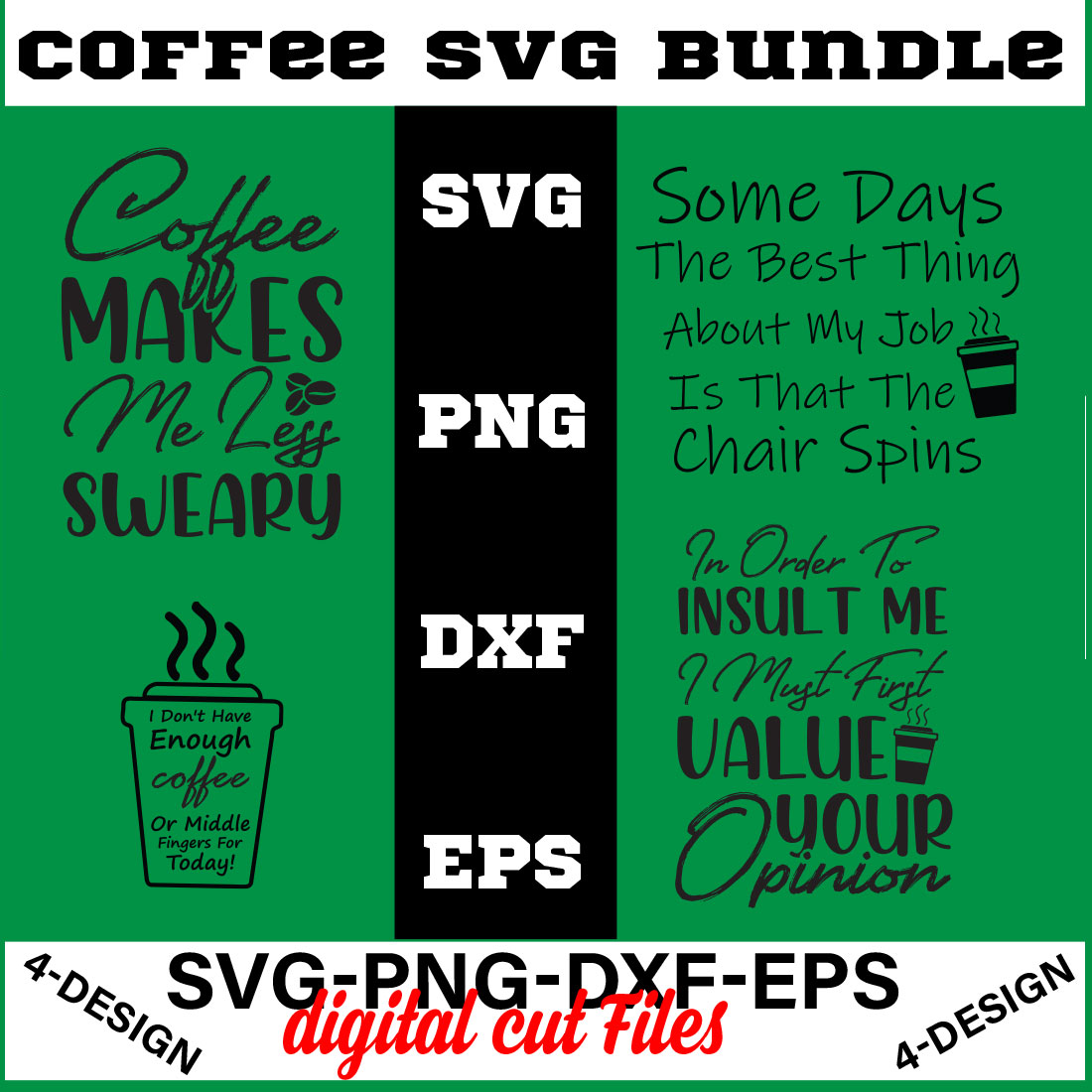 Coffee SVG Bundle, Funny Coffee SVG, Coffee Quote Svg, Caffeine Queen, Coffee Lovers, Coffee Obsessed Volume-8 cover image.