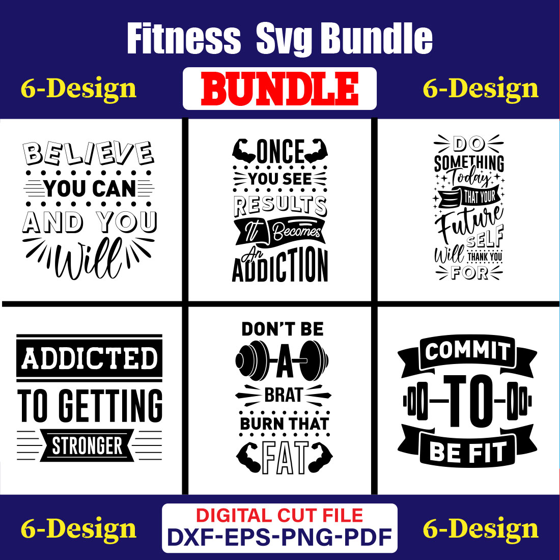 Fitness T-shirt Design Bundle Vol-4 cover image.