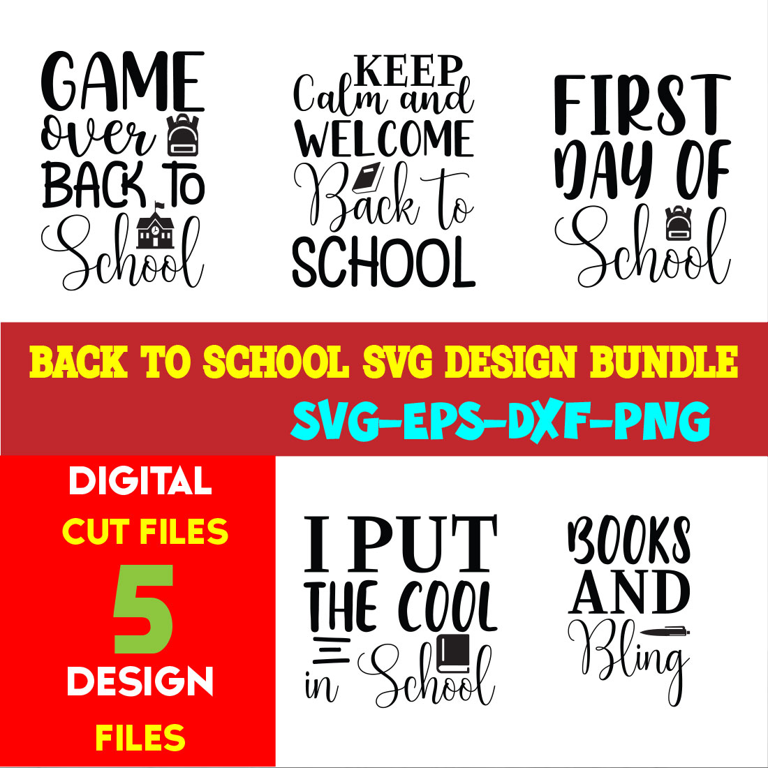 Back To School T-shirt Design Bundle Volume-03 cover image.