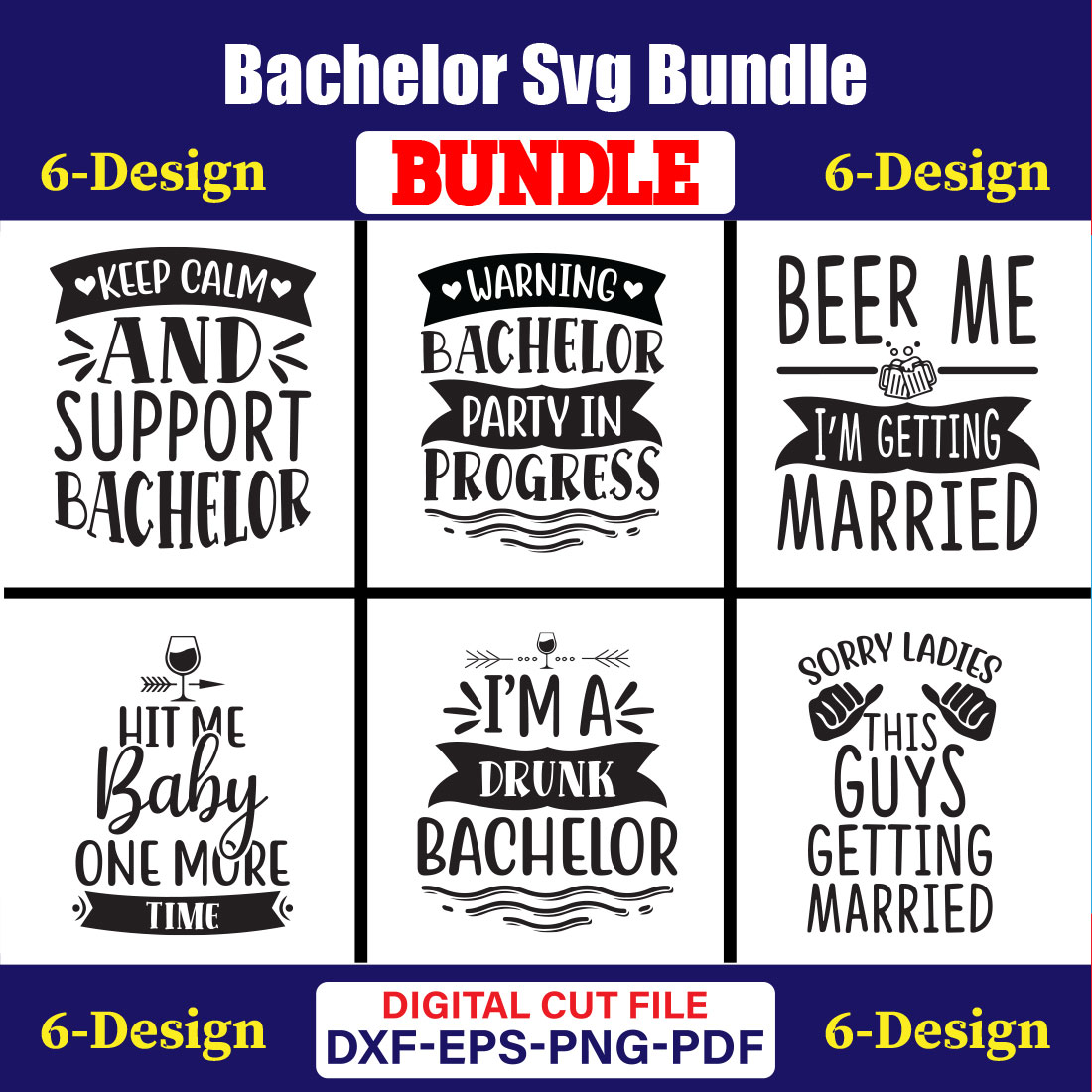 Bachelor T-shirt Design Bundle Vol-02 cover image.