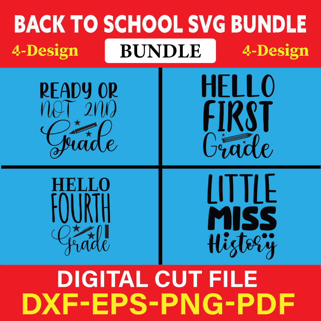 Back To School T-shirt Design Bundle Vol-7 cover image.