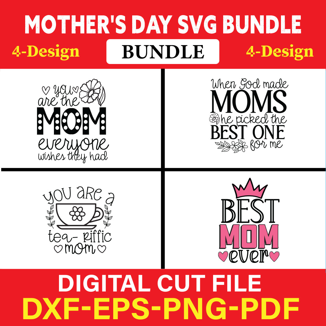 Mother's Day SVG T-shirt Design Bundle Vol-13 cover image.