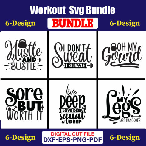 Workout T-shirt Design Bundle Vol-02 cover image.