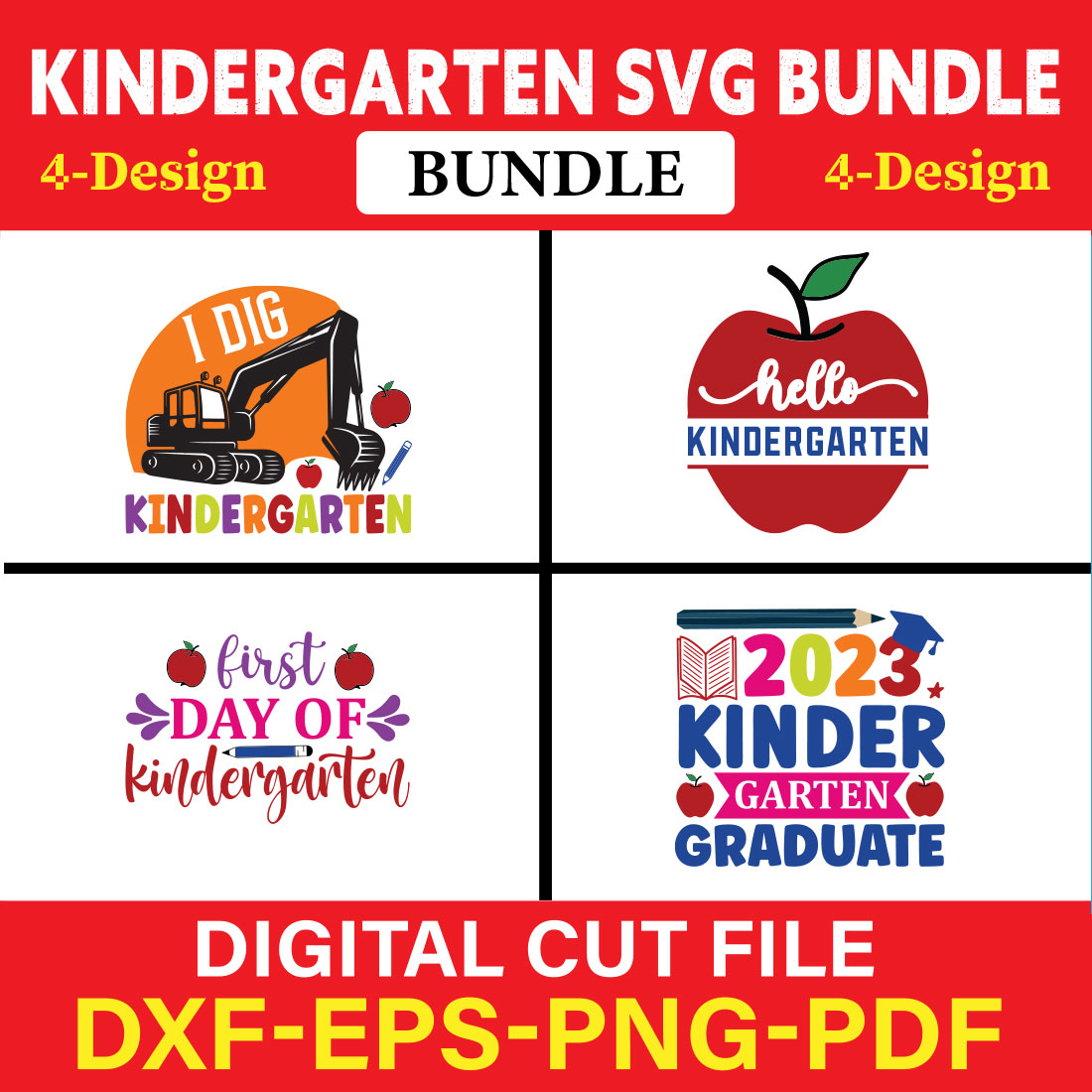 Kindergarten T-shirt Design Bundle Vol-6 cover image.