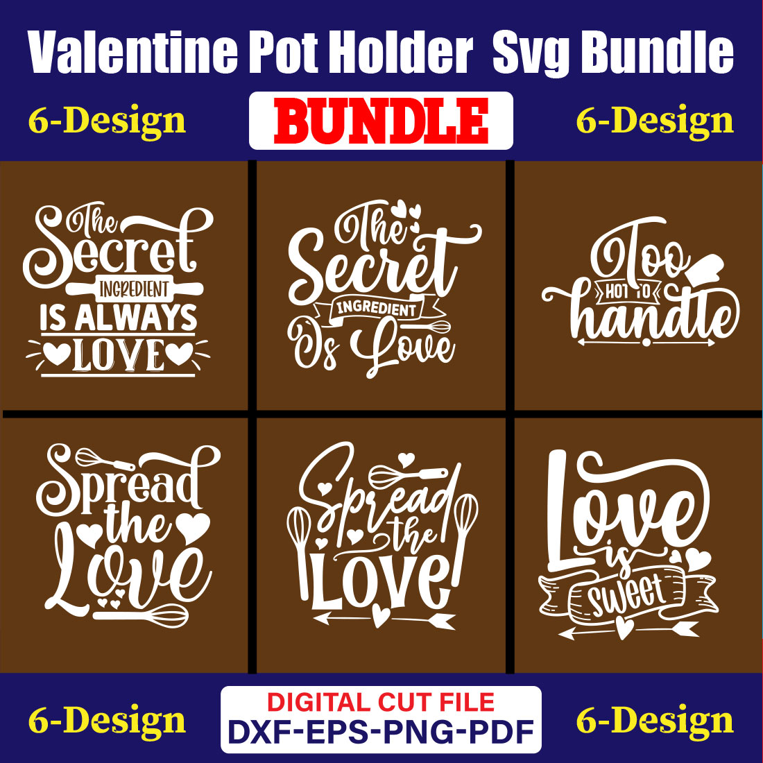 Valentine Pot Holder T-shirt Design Bundle Vol-02 cover image.