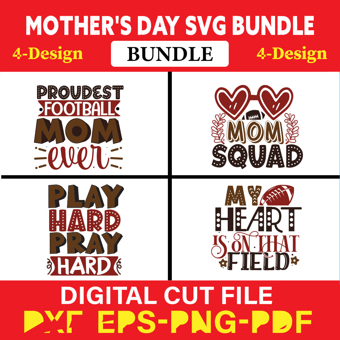 Mother's Day SVG T-shirt Design Bundle Vol-07 cover image.