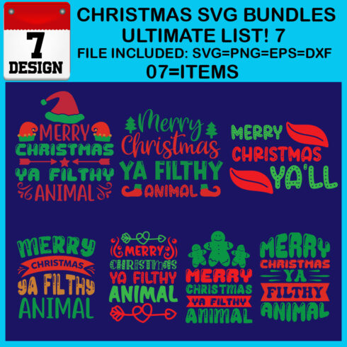 Free Ultimate List! 7 Christmas SVG Bundles cover image.