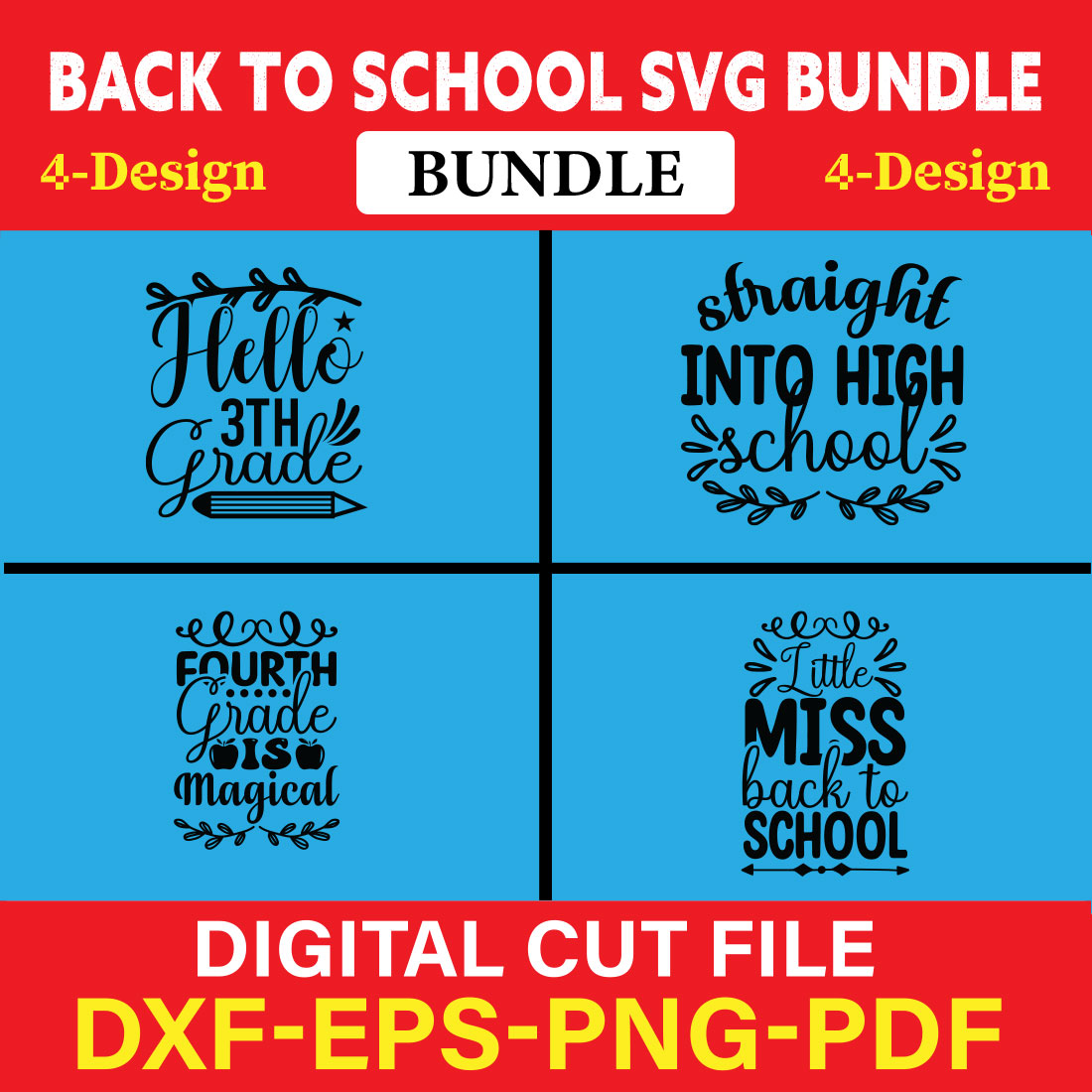 Back To School T-shirt Design Bundle Vol-15 cover image.