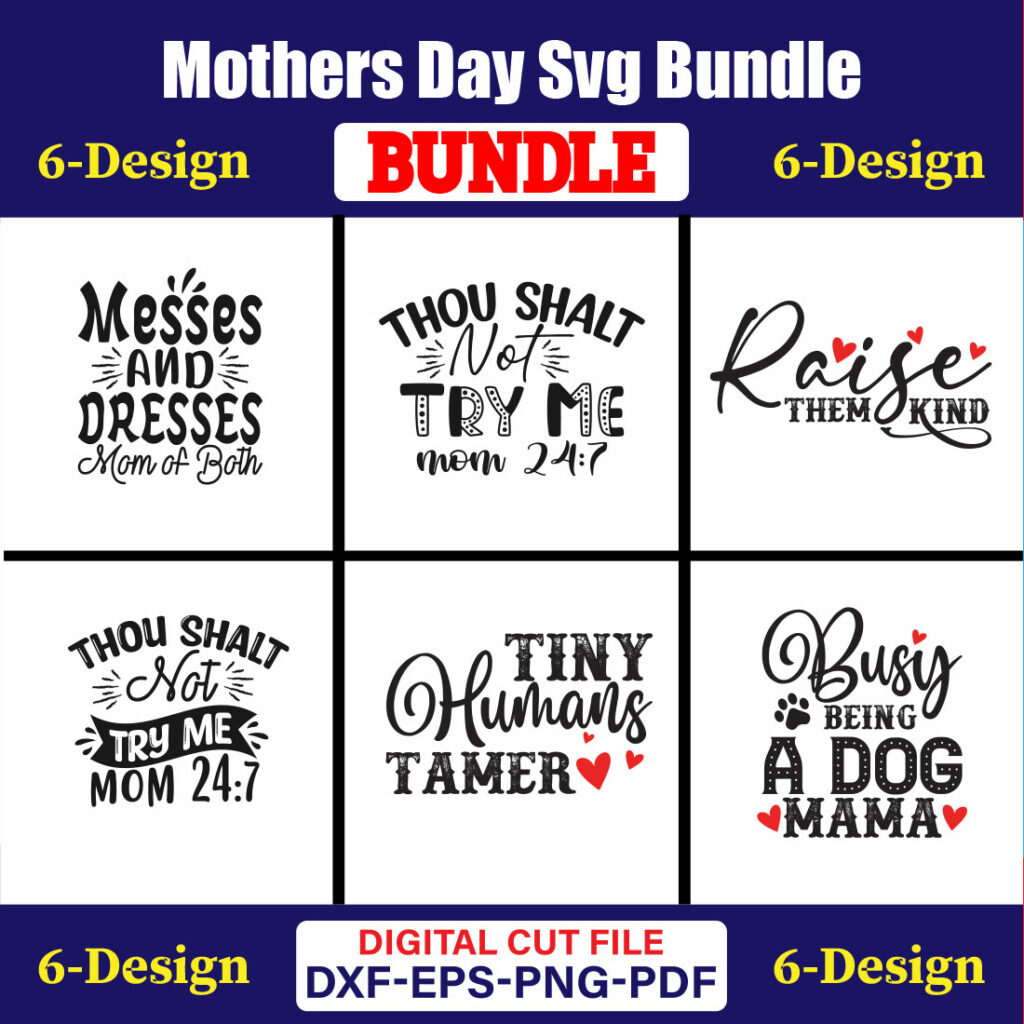 Mothers Day Svg Bundle Mom Life Svg Mama Svg Funny Mom Svg Blessed