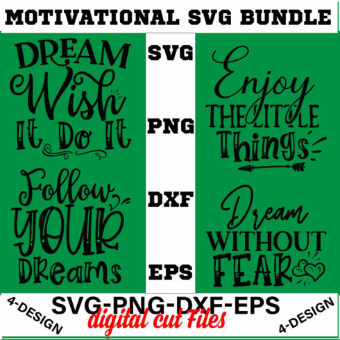 Motivational SVG Bundle T-shirt Design Volume-02 cover image.