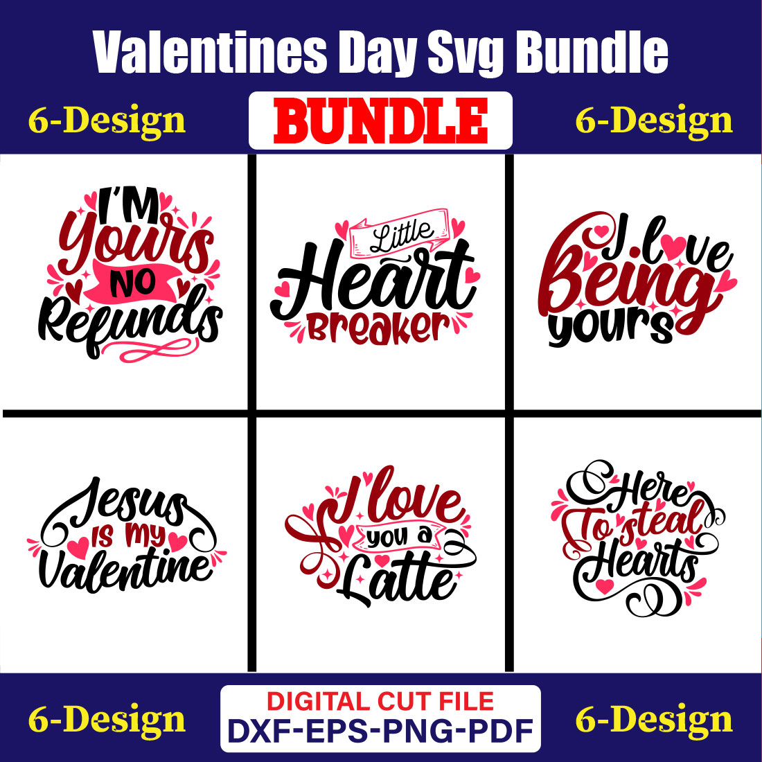 Valentines Day T-shirt Design Bundle Vol-48 cover image.