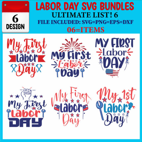 Labor Day SVG 06 T-shirt Design Bundle cover image.