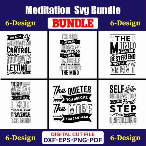 Meditation SVG T-shirt Design Bundle Vol-03 cover image.