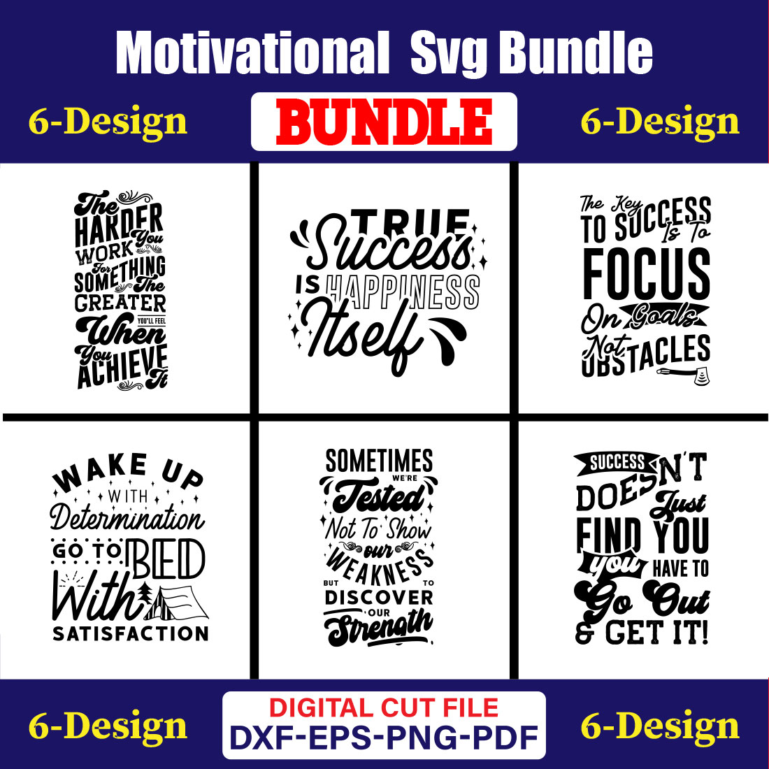 Motivational SVG T-shirt Design Bundle Vol-17 cover image.