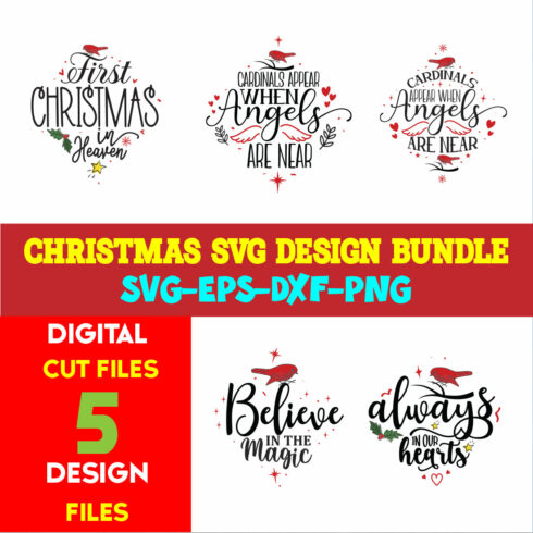 Christmas T-shirt Design SVG Bundle Free Volume-53 cover image.