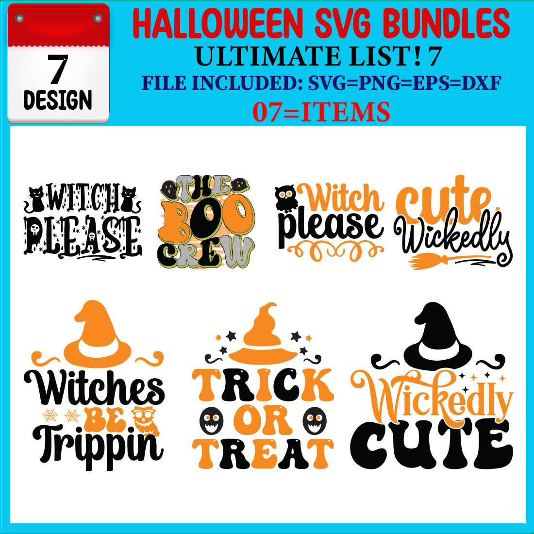 Halloween SVG 07 T-shirt Design Bundle cover image.