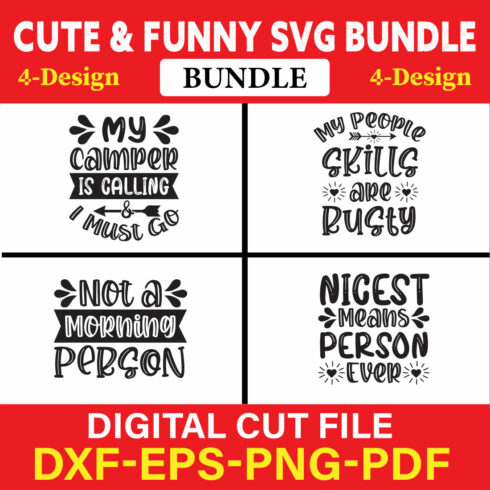 Cute & Funny T-shirt Design Bundle Vol-2 cover image.