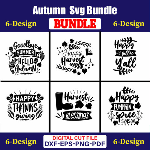 Autumn SVG T-shirt Design Bundle Vol-03 cover image.