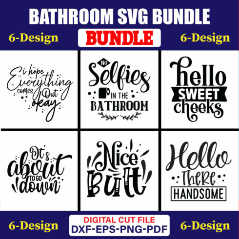 Bathroom SVG T-shirt Design Bundle Vol-02 cover image.