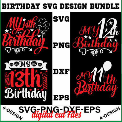 birthday svg design bundle Happy birthday svg bundle hand lettered birthday svg birthday party svg Volume-27 cover image.