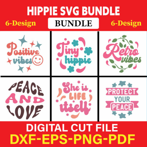 Hippie T-shirt Design Bundle Vol-3 cover image.
