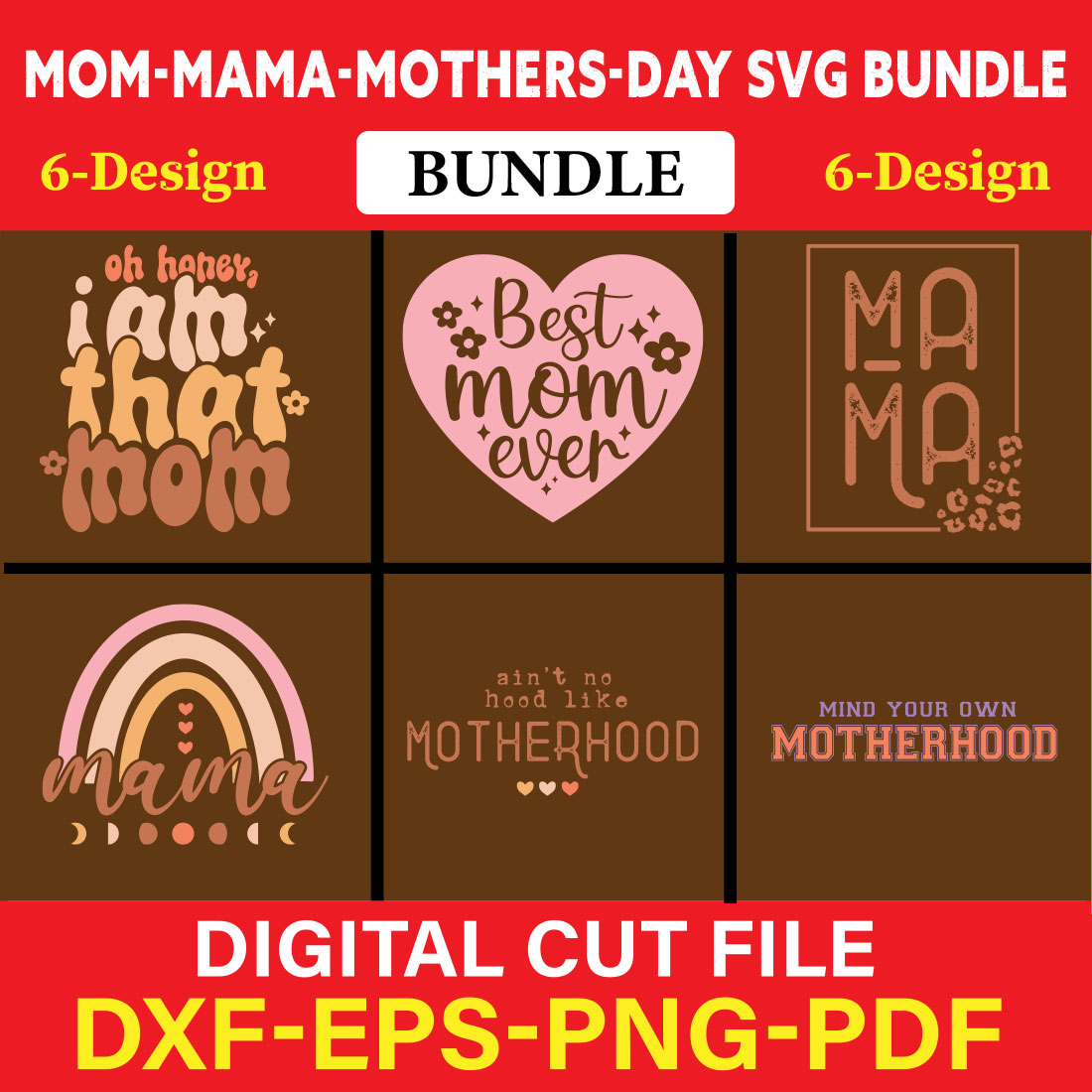 Mom Mama Mothers Day T-shirt Design Bundle Vol-2 cover image.