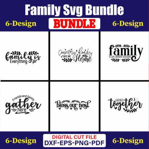 Family SVG T-shirt Design Bundle Vol-04 cover image.