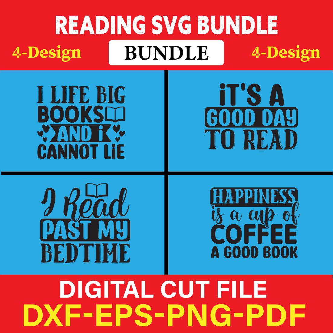 Reading SVG T-shirt Design Bundle Vol-2 cover image.