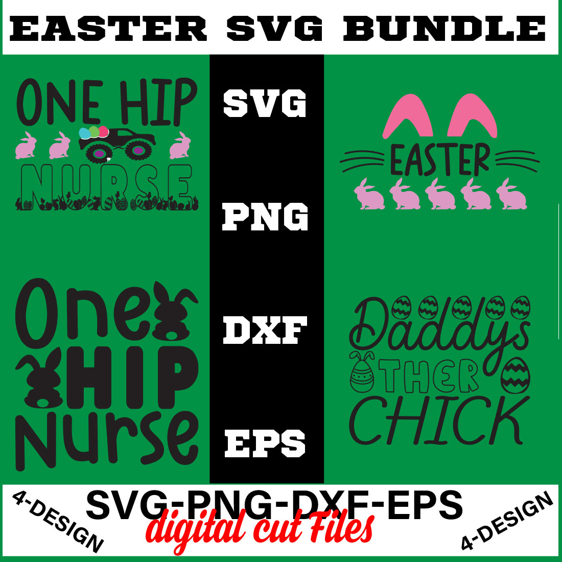 Happy Easter SVG Bundle, Easter SVG, Easter quotes, Easter Bunny svg, Easter Egg svg, Volume-05 cover image.