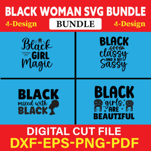 Black Woman T-shirt Design Bundle Vol-1 cover image.