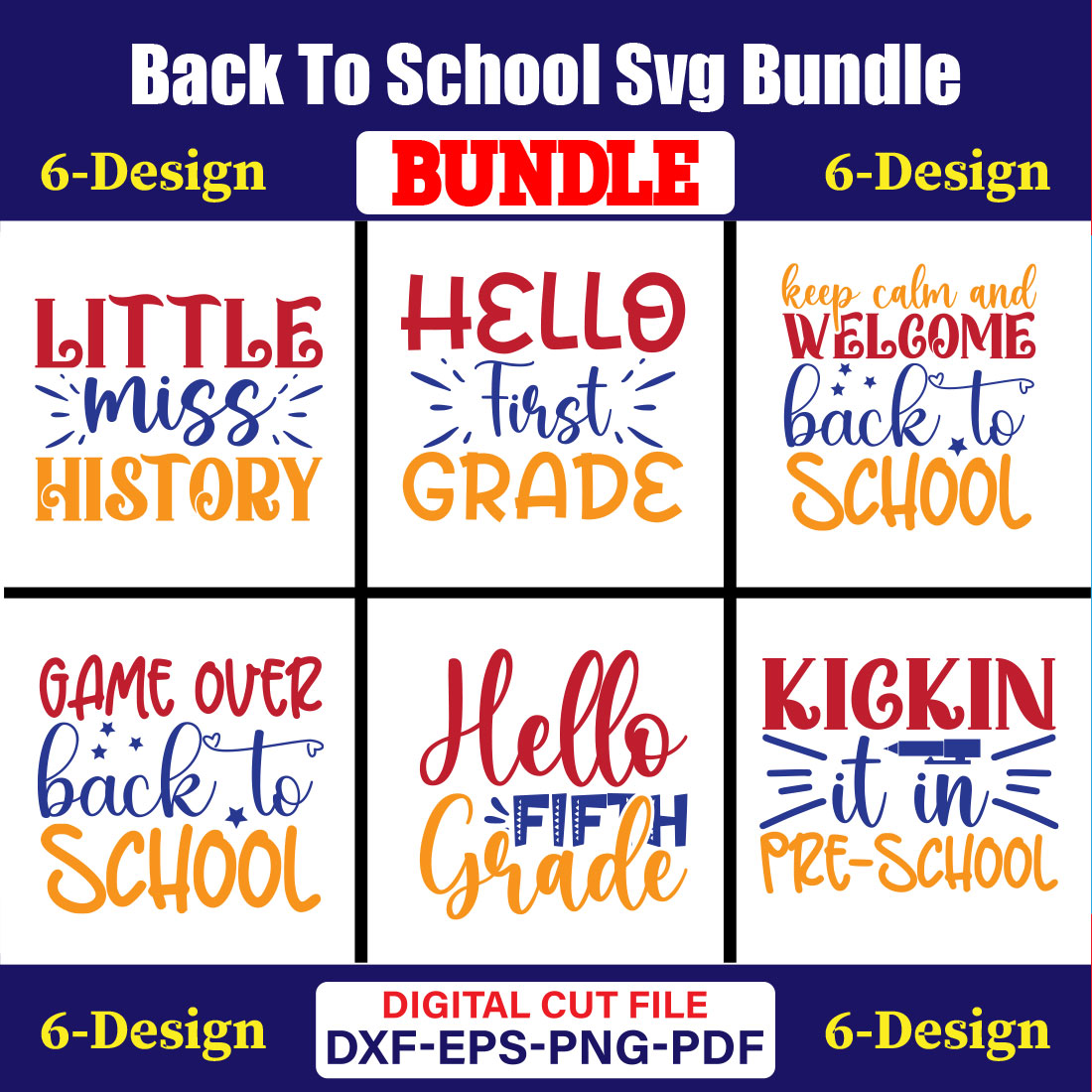 Back To School T-shirt Design Bundle Vol-40 cover image.