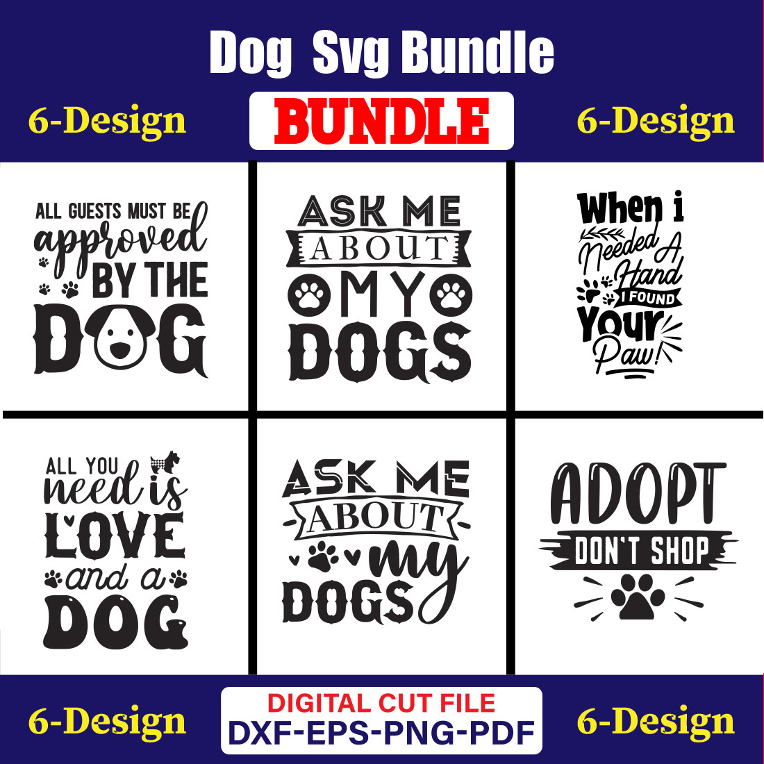 Dog SVG T-shirt Design Bundle Vol-24 cover image.