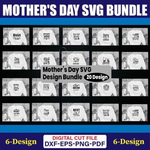 Mother's Day SVG T-shirt Design Bundle Vol-43 cover image.