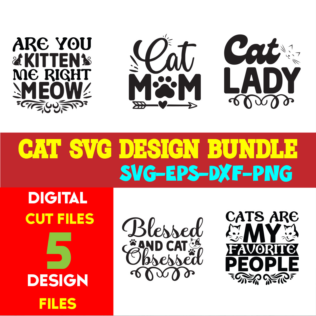 Cat T-shirt Design Bundle Volume-01 cover image.