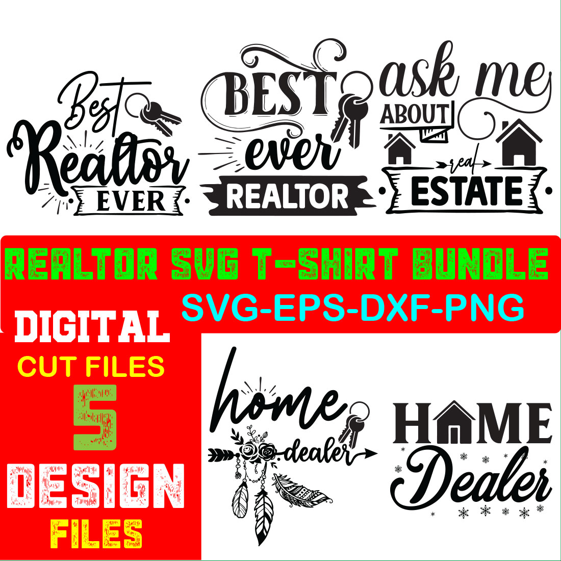 Realtor Svg T-shirt Bundle Volume-01 cover image.