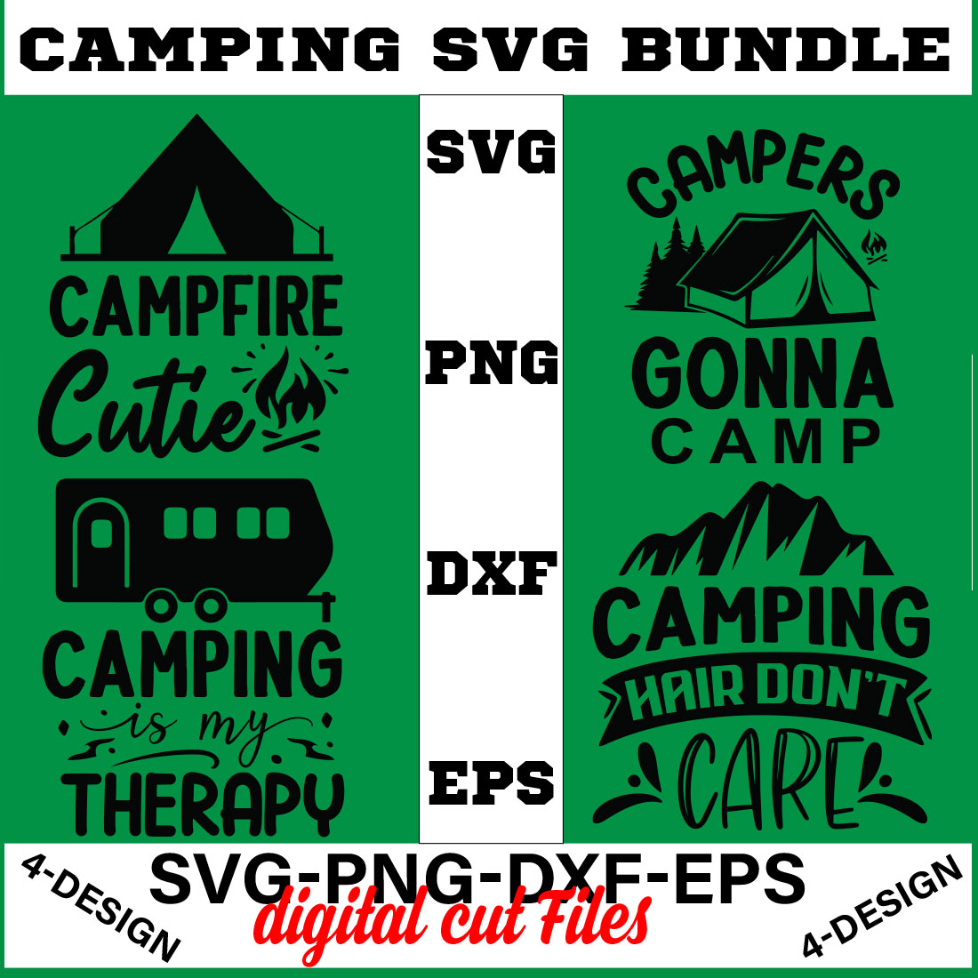 Camping SVG T-shirt Design Bundle Volume-01 cover image.