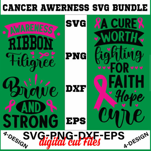 Cancer Awareness SVG T-shirt Design Bundle Volume-02 cover image.