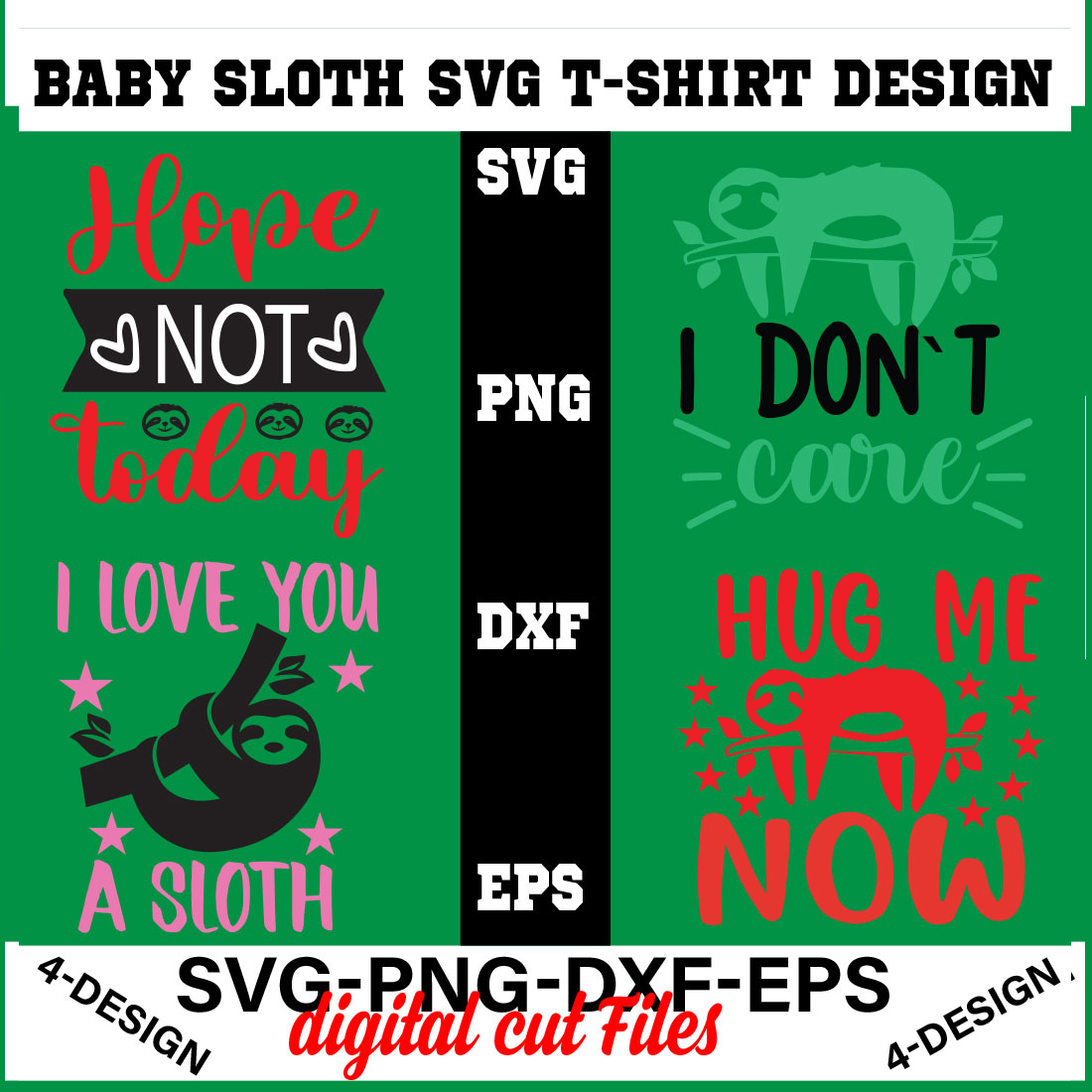 baby sloth SVG t-shirt design bundle sloth quotes svg, svg for cricut, cute sloth svg, Volume-02 cover image.