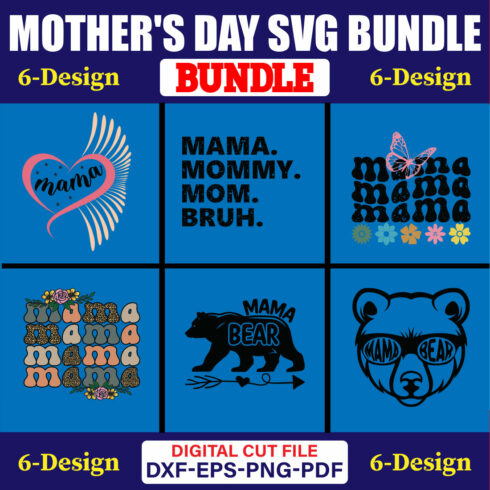 Mother's Day SVG T-shirt Design Bundle Vol-46 cover image.