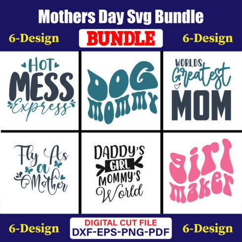 Mothers Day SVG Bundle, Mom life svg, Mama svg, Funny Mom Svg, Blessed mama svg, Mom of boys girls svg-Vol-97 cover image.