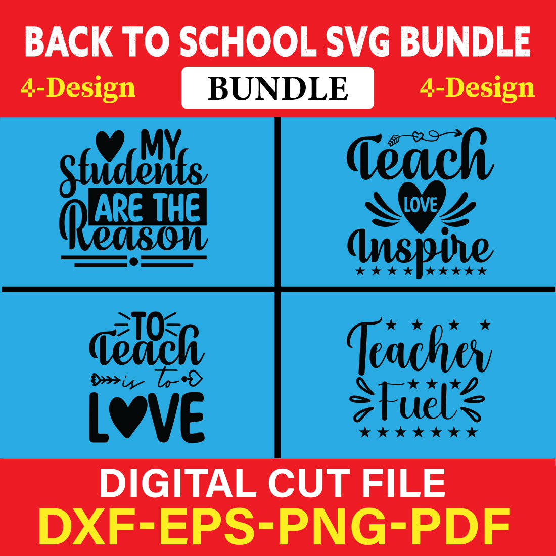 Back To School T-shirt Design Bundle Vol-3 cover image.