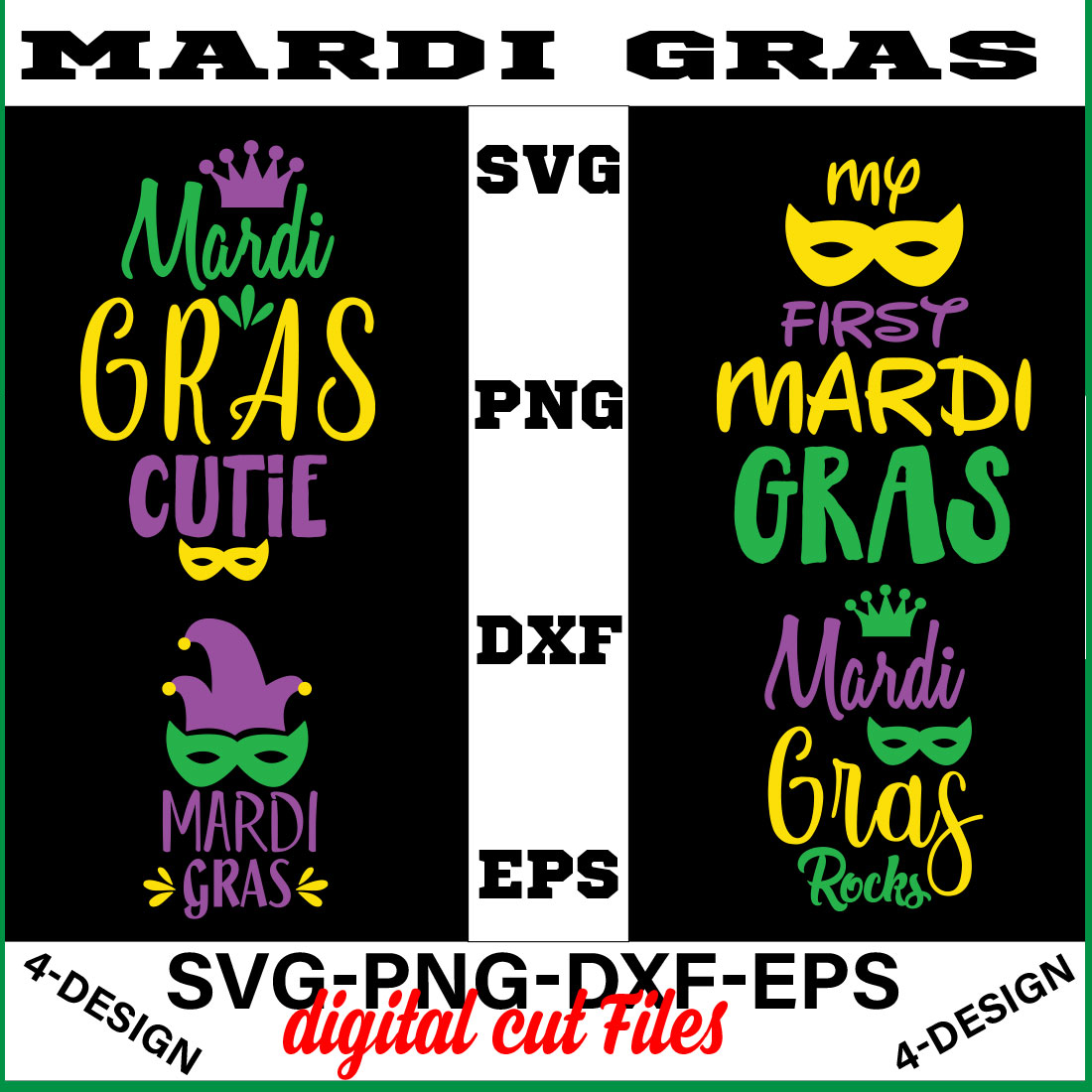Mardi Gras SVG T-shirt Design Bundle Volume-02 cover image.