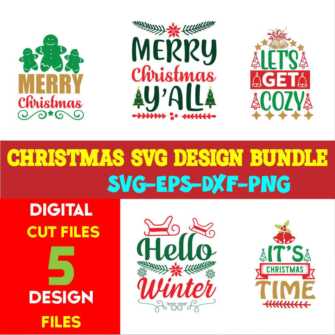 Christmas T-shirt Design SVG Bundle Free Volume-40 cover image.